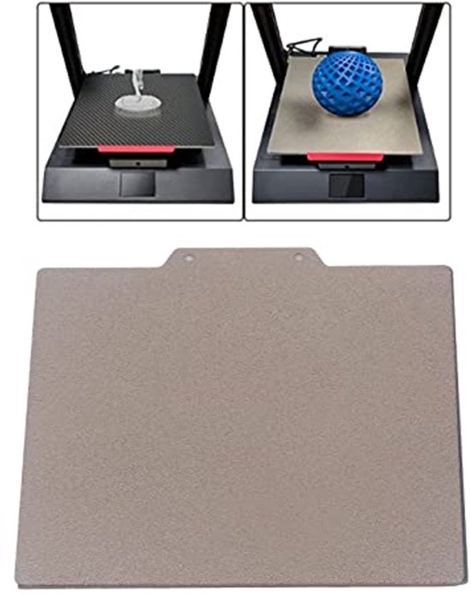 3D-printerbouwplaat, 150 x 150 mm, dubbelzijdig, met PEI-poeder besproeid, magnetisch verenstaal, flexibel, voor modellen