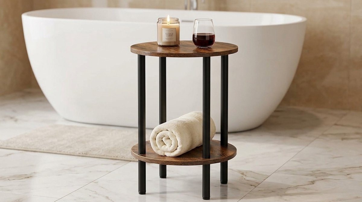 Luxe Salontafel – Zwart – 32x32x55 cm – Industrohome