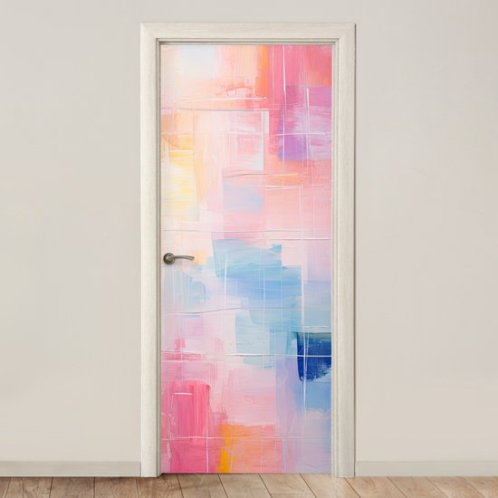 Poster porte 90x235 cm - Sticker porte Aquarelle - Pastel - Abstrait - Art - Film meuble autocollant - Film porte salon - Papier peint fotobehang intérieur - Film adhésif porte - Stickers porte - Sticker papier peint porte - Décoration chambre