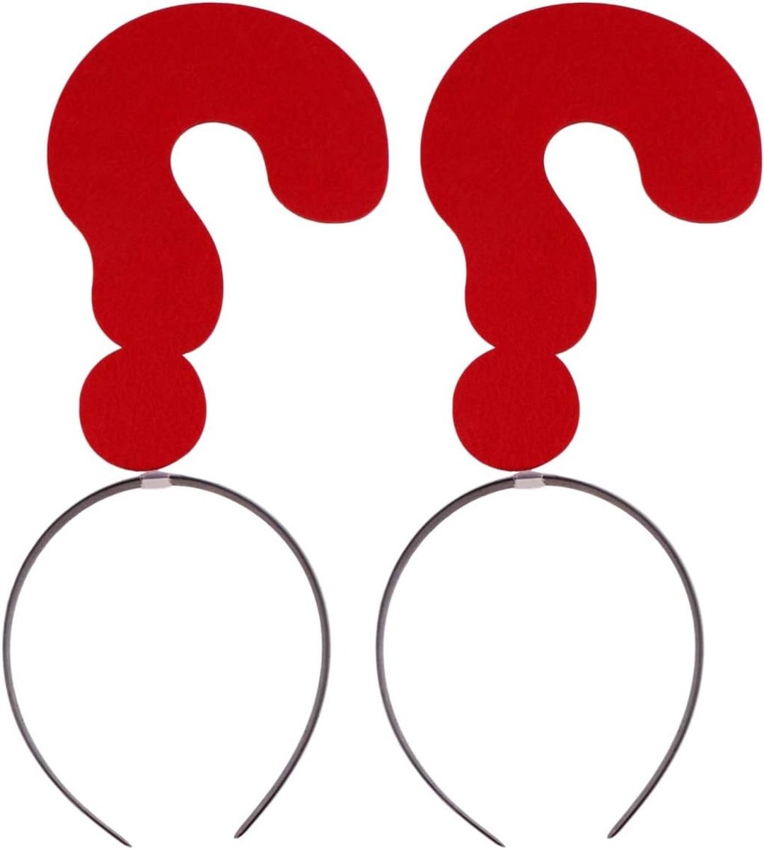 2 Stuks Vraagteken Hoofdband voor Feestjes en Foto Booth - Kerst, Verkleedpartijen en Evenementen Accessoire in Rood