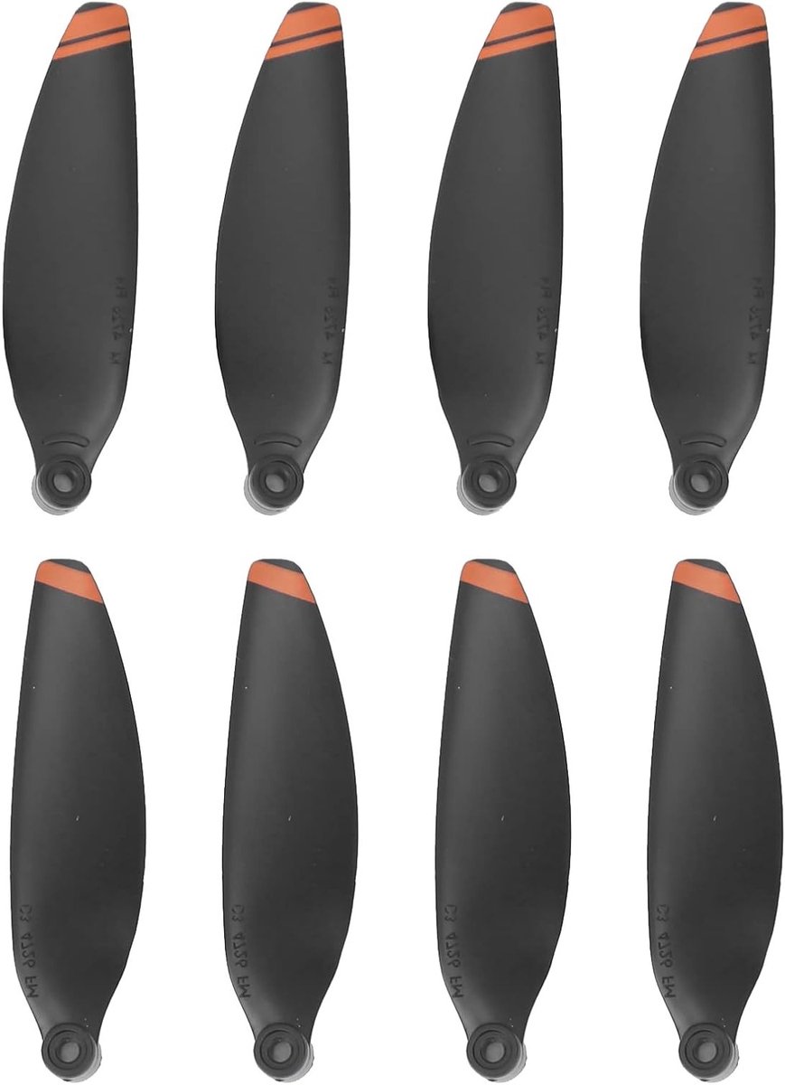 2 Pairs Mini Drone Propellers, Lichtgewicht en Geluidsarm Vervangonderdelen voor Drones, Compacte Bladen 6.2 x 0.6 Inch (Oranje Rand)