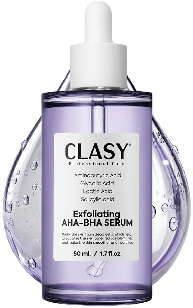 Clasy Care Professionele Exfoliërende AHA-BHA Serum - Exfoliërend Serum voor Onzuivere Huid & Verfijnde Porie-uitstraling – 50 ml