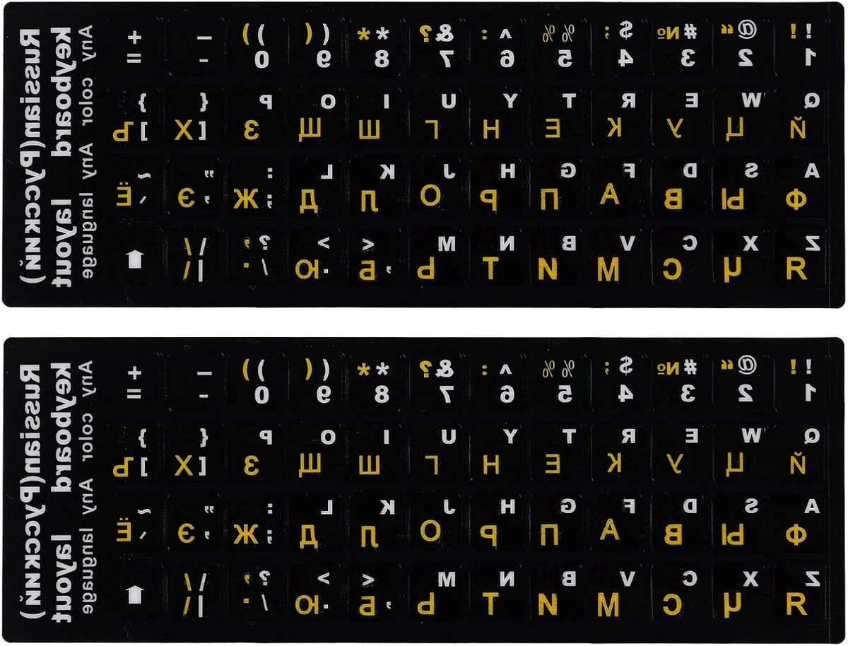 Zwarte Toetsenbord Stickers met Witte Letters voor Computer, Laptop en Desktop - Engelse Layout, Duurzaam en Eenvoudig aan te Brengen