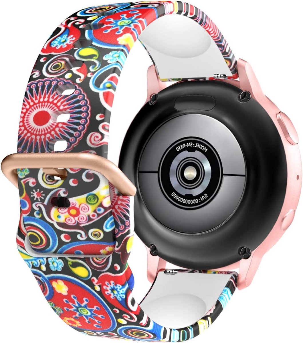 Verstelbare Siliconen Vervangband voor Samsung Galaxy Watch 3, Active 2 en Gear S2 Classic met Printpatroon, Comfortabele en Duurzame Horlogeband