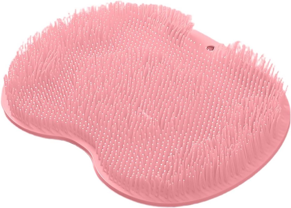 Voet Scrub Mat - Douche Schrobber - Hygiënisch Reinigen - Antislip Zuignap - 30 x 25 cm - Roze