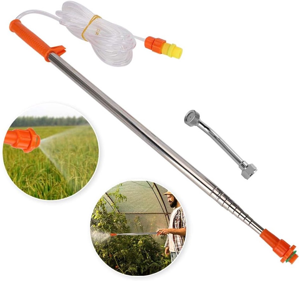 Verlengbare telescopische spuitstok voor boeren en tuinliefhebbers - ideaal voor het besproeien van fruitbomen en het aanbrengen van insecticiden en ontsmettingsmiddelen