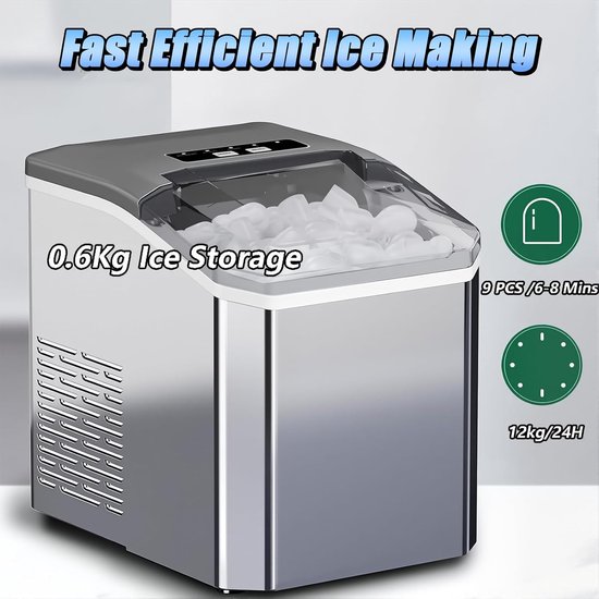 Aanrecht IJsblokjesmachine - IJsmaker Portable - Drankjes Koelen - Zelfreinigend Systeem - 13 Liter Tank - Wit van Merkloos — afbeelding 2