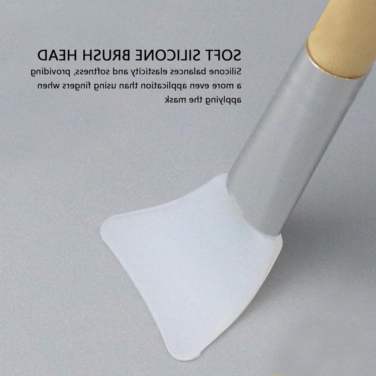 Zachte Gezichtsborstel Applicator voor een Gladde Aanbrenging, Siliconen Hoofd, Houten Handvat, Ideaal voor Huidverzorging en Make-up Gebruik