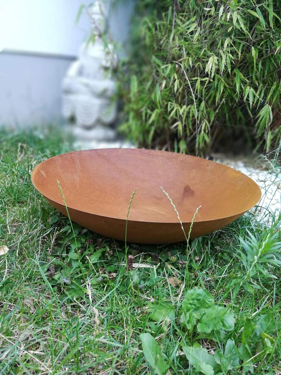 Tuin Vuurschaal - Roest Metaal Schaal - Terras Verwarmen - Edelroest Afwerking - 50 cm Diameter - Roestkleur