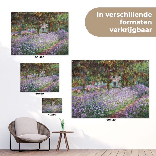 Décoration de Jardin Le jardin de l'artiste à Giverny - Tableau de Claude Monet - 40x30 cm - Toile jardin