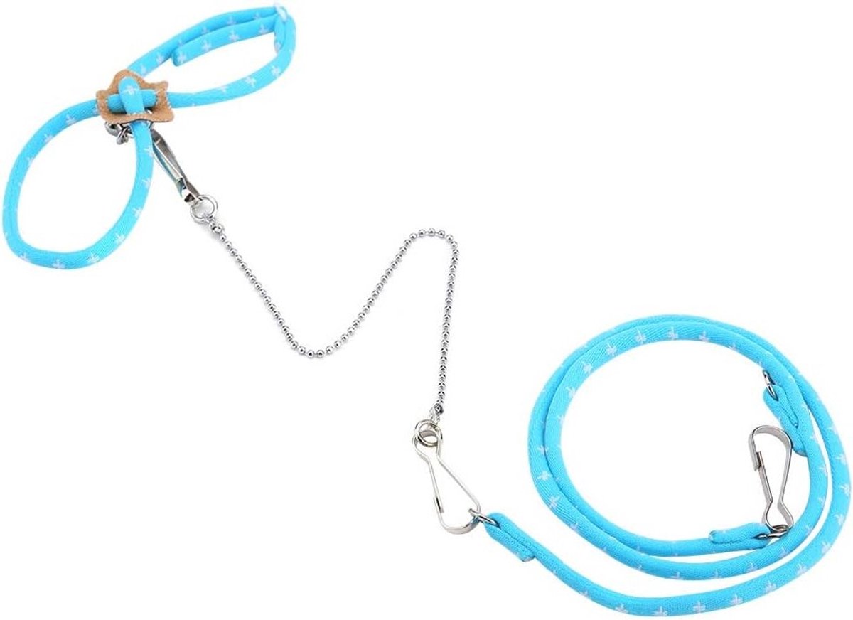 Hamster Trainingsharnas met Touw en Bel voor Muizen - Comfortabel Vest voor Wandelen en Avonturen (Blauw)