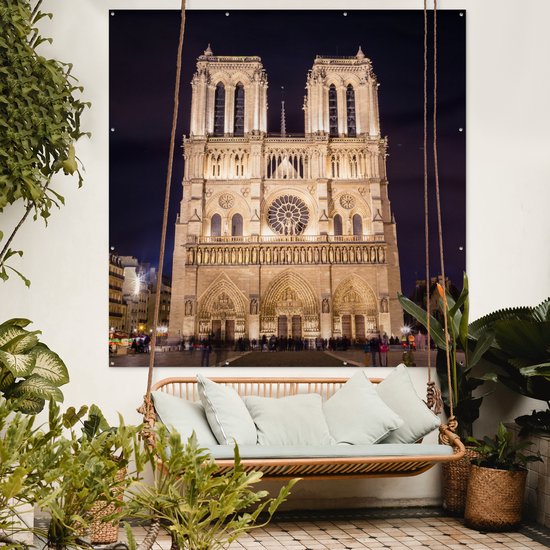 Poster de Jardin Notre Dame le soir - 200x200 cm