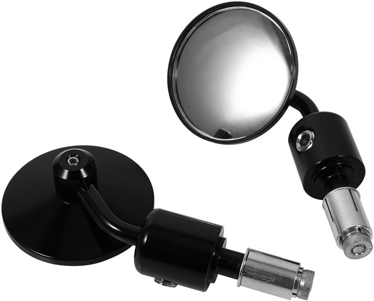 Ronde Achteruitkijkspiegels voor Motoren - 7/8" Stuurbar Eindspiegels - Zwart, Universeel en Duurzaam