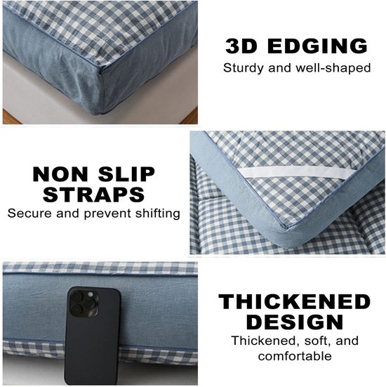 Japanse futonmatras - Vloermatras campingmat - Comfortabel slapen - Opvouwbaar ontwerp - 90 x 200 cm - Kaki van Merkloos — afbeelding 5
