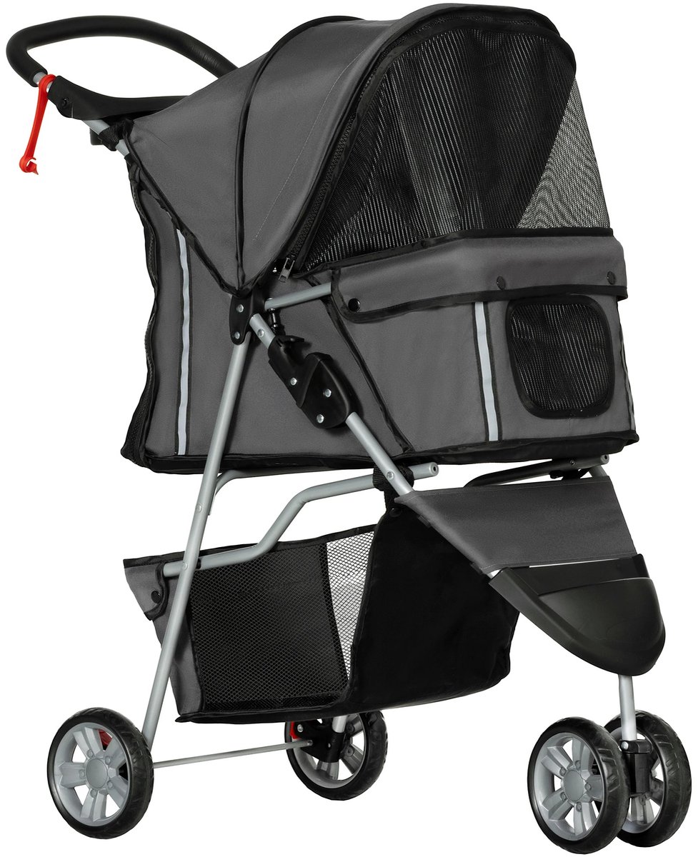 RosaBloom hondenbuggy - Hondenkar - Opvouwbaar - Geschikt voor Kleine tot Middelgrote Dieren - 75X45x97cm - Zwart