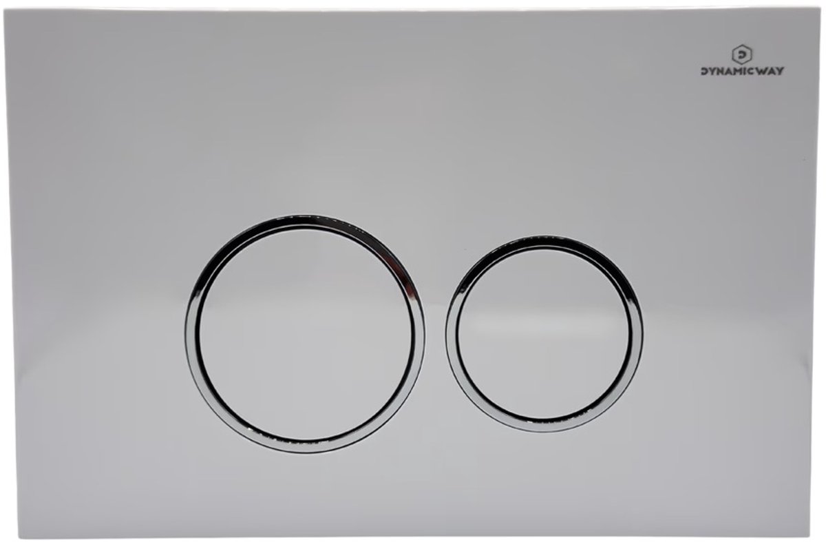 The Dynamic Way - "Circle" 100079 - bedieningspaneel - wit met een chromen ring