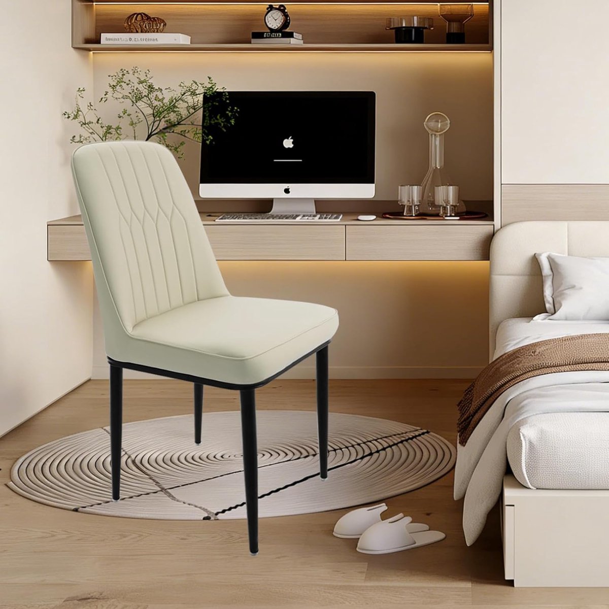 Eetkamerstoelen Set van 6 – Wit – 41x45x91 cm – Industrohome