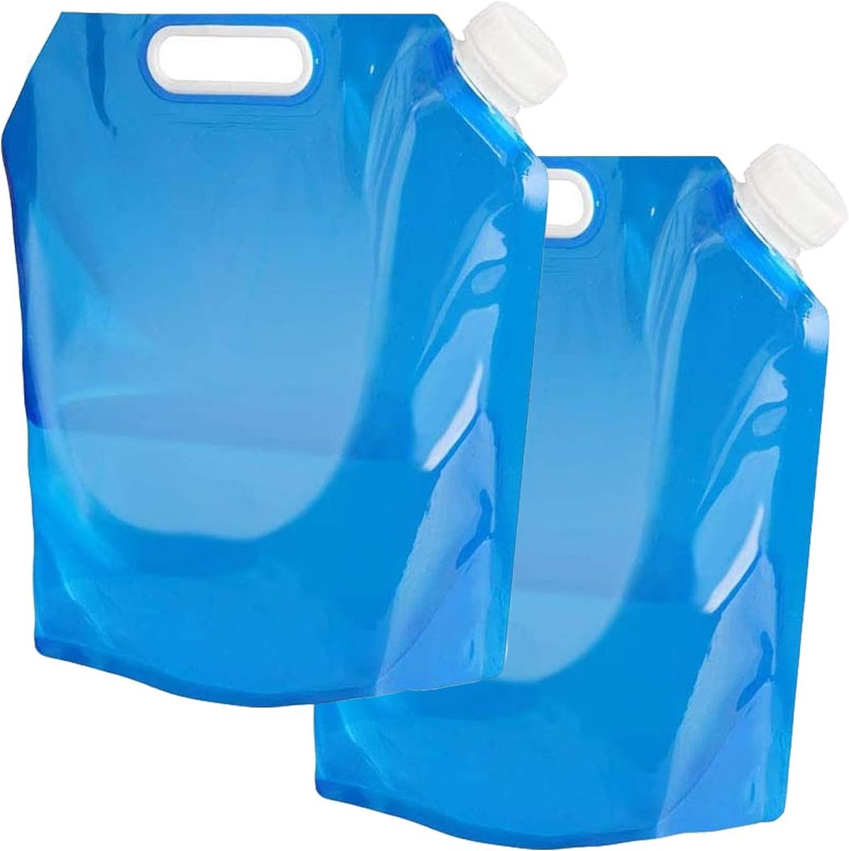 Noodpakket voor thuis - 2 stuks - Opvouwbare Waterreservoirs Set - Wateropslag - 5 Liter Flexibele Waterjerrycan met Dicht Deksel - Draagbare Drinkwaterzak voor Noodsituaties - waterreservoir voor nood