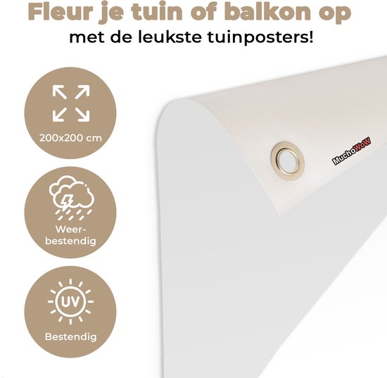 Affiche de Jardin Carte - Rijswijk - Zwart - Wit - 200x200 cm - Toile de jardin - Affiche extérieure