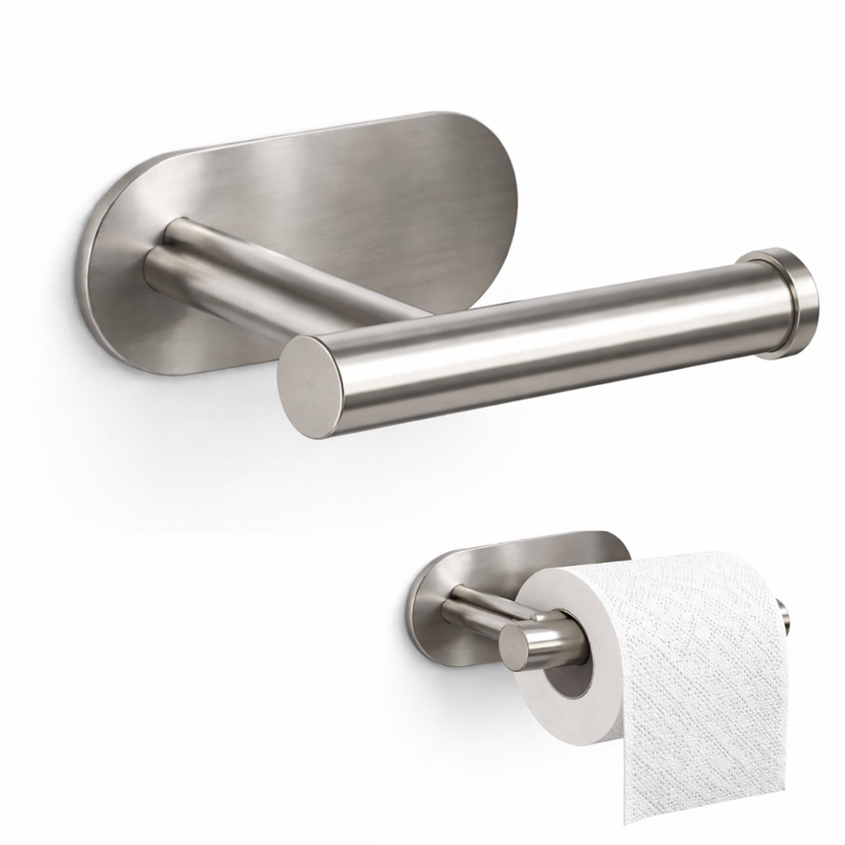 Wc Rolhouder - Toiletrolhouder Zilver - Zelfklevende Toiletrolhouder Rvs - Toiletrolhouder zonder boren