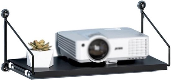 Projectorstandaard muurbeugel wit zonder boren, compacte projectorhouder 31×8 cm voor thuisbioscoop en kantoor