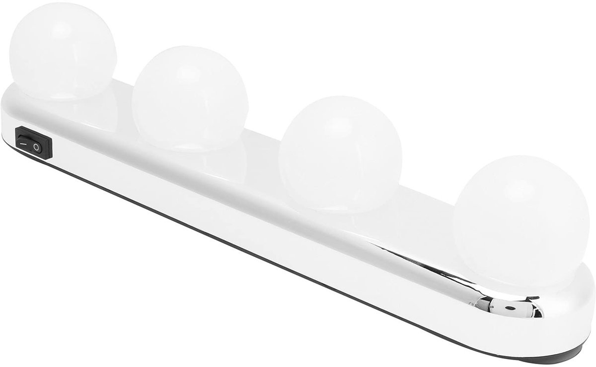 Draagbare Make-upspiegel Lamp met 4 LED Verlichting - Snoerloze & Oplaadbare Ijdelheidsspiegelt