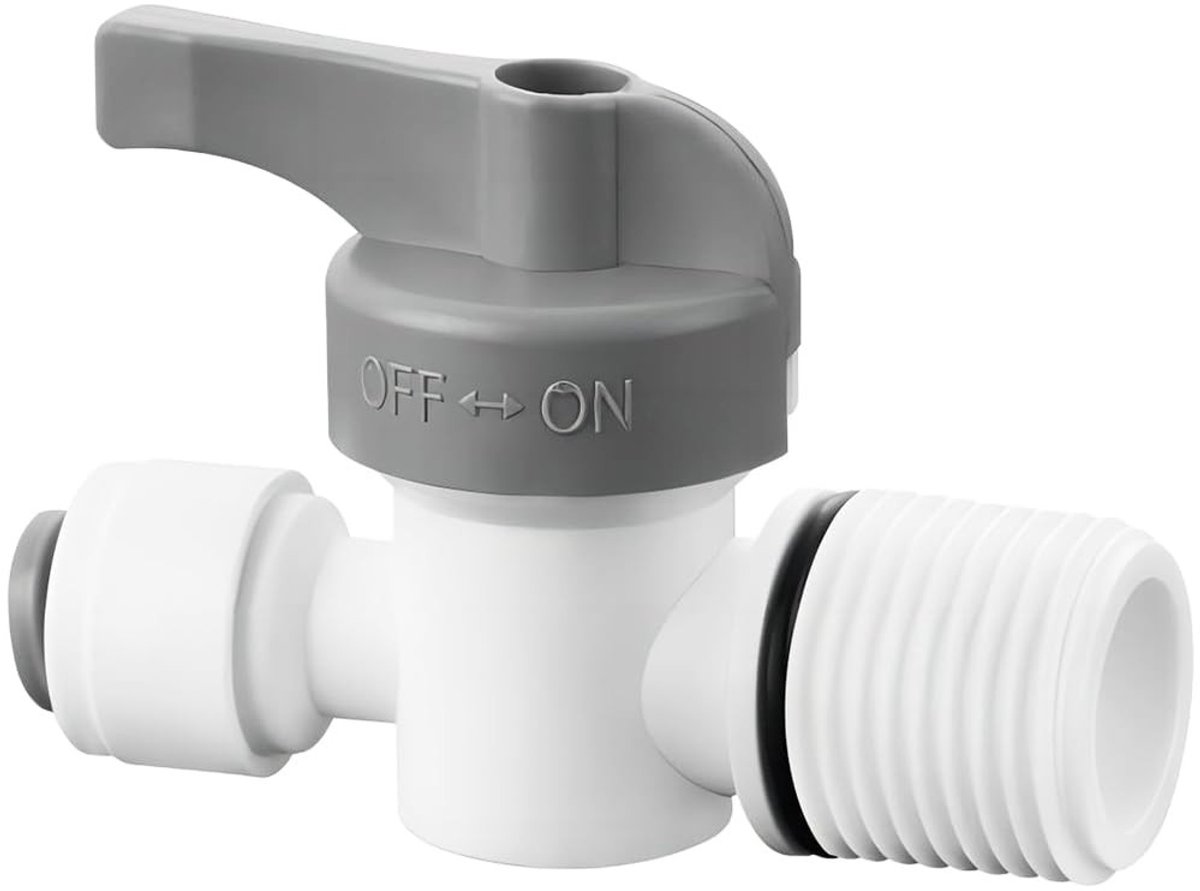 Dailygoody - 1/4" Male Quick Connect Waterfilter Fitting met Ball Valve