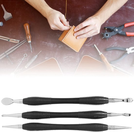 aladdien - Leerbewerking Lepel Stylus - 3-delige Gereedschap Set - Voor Precisie Snijden - Perfect voor Carving - Handzaam en veelzijdig - Geschikt ... van Merkloos — afbeelding 3