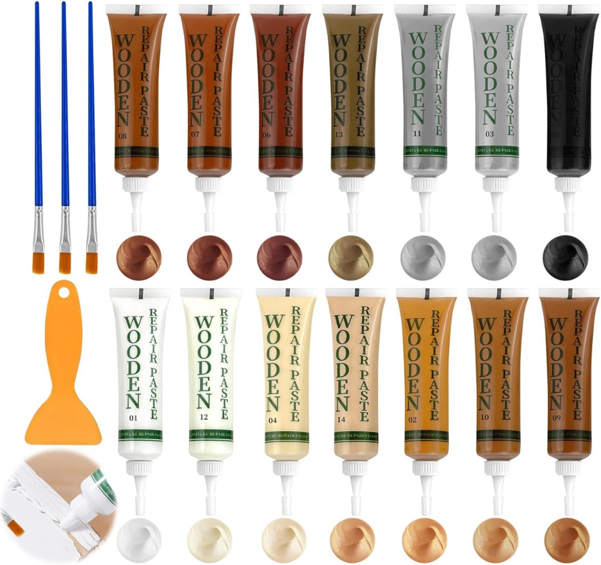 MRKK® Laminaat Reparatieset - Laminaatvuller - Vuller - Stiften Set