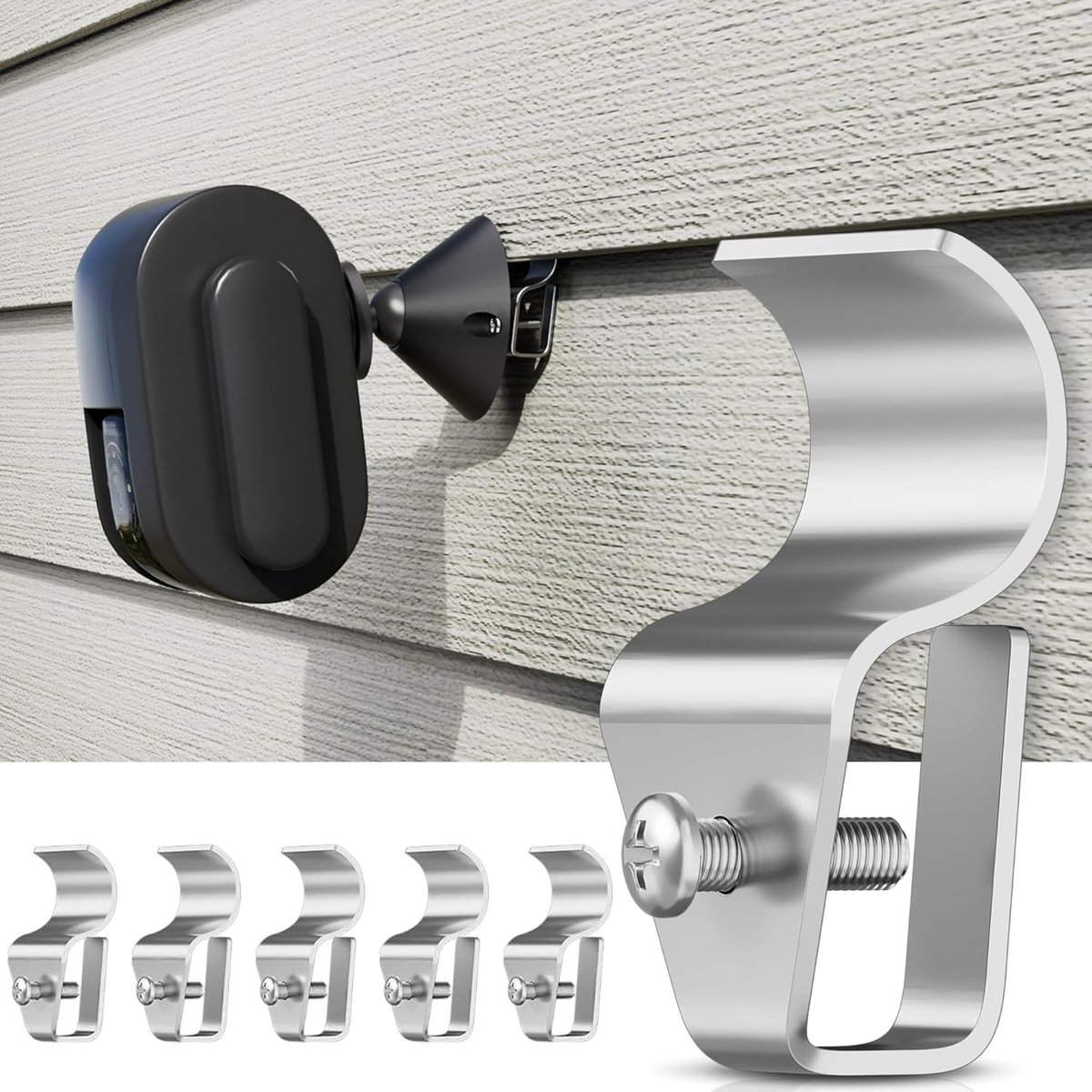 Dailygoody - Vinyl Siding Clips - Voor Buiten Camera's - Geen Gereedschap Nodig - 6 Stuks - Duurzaam en Weerbestendig - Eenvoudige Montage - Gesc