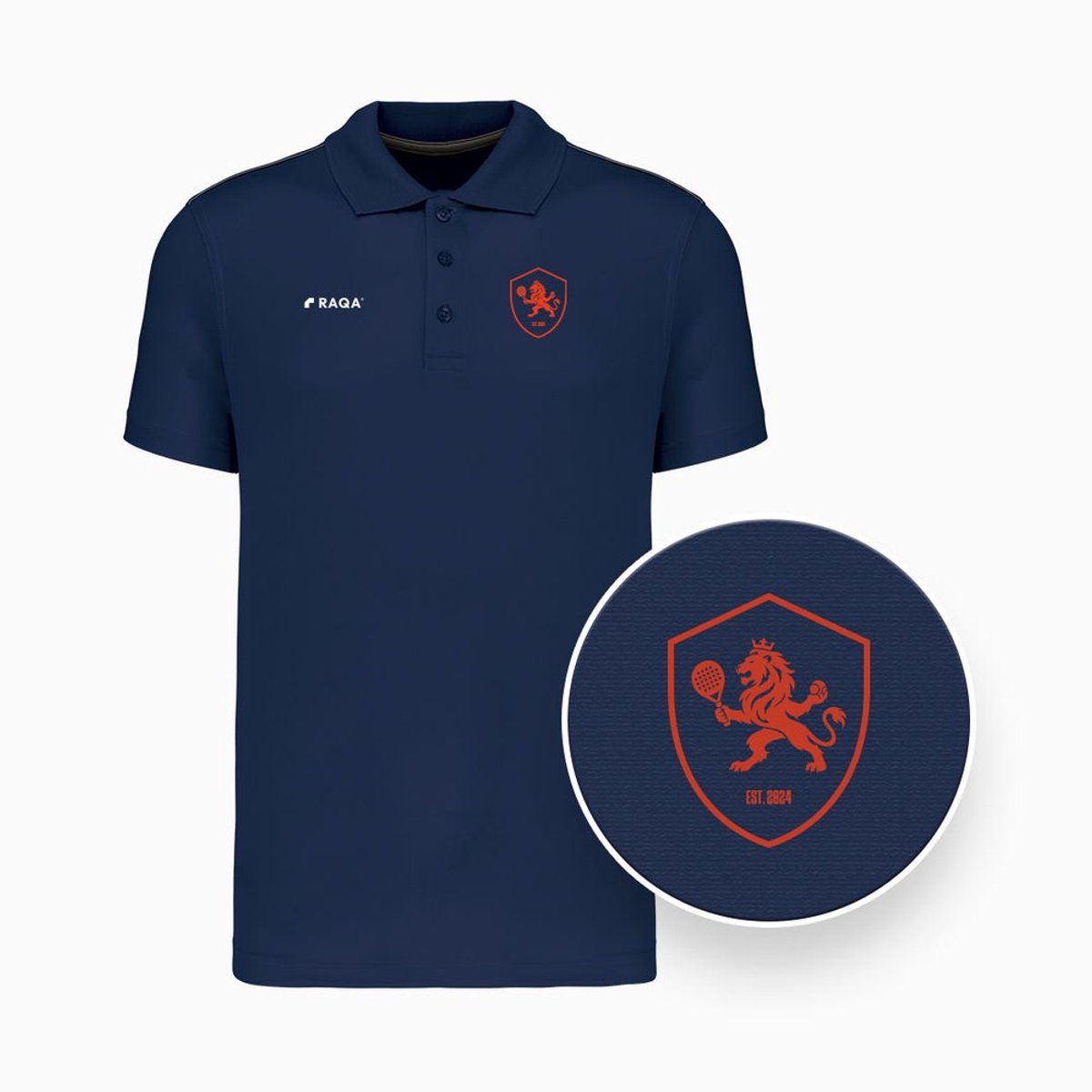 Raqa ® WK 2026 Sportpolo - Padel & Tennis shirt - Sneldrogend - Navy Blue - Atletische Fit - 100% Polyester Piqué