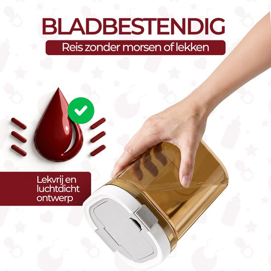 Synza Melkpoeder Bewaardoos 1300ML - Incl. Hygiënisch Apart Schepje - BPA Vrij - UV Beschermend - Babypoeder — afbeelding 5