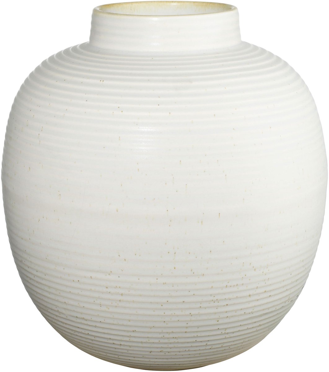 ASA Selection Japandi vaas, tafelvaas, decoratieve vaas, bloemenvaas, aardewerk, Soft Shell, H 29 cm, 73004249 wit