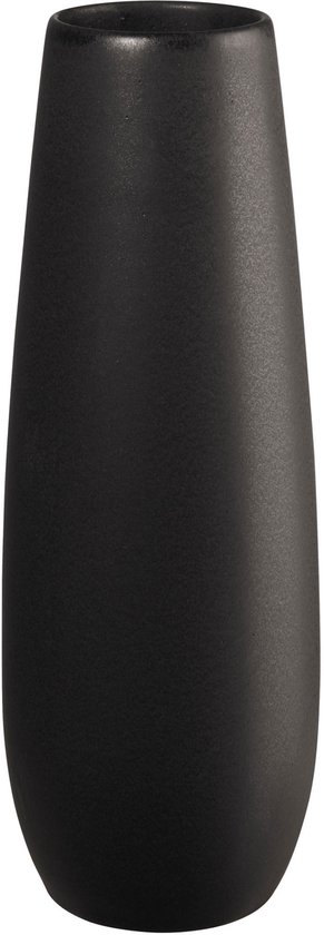 ASA Selection ease Vaas Black Iron, bloemenvaas, vloervaas, decoratieve vaas, aardewerk, matzwart, H 32 cm, 91032174