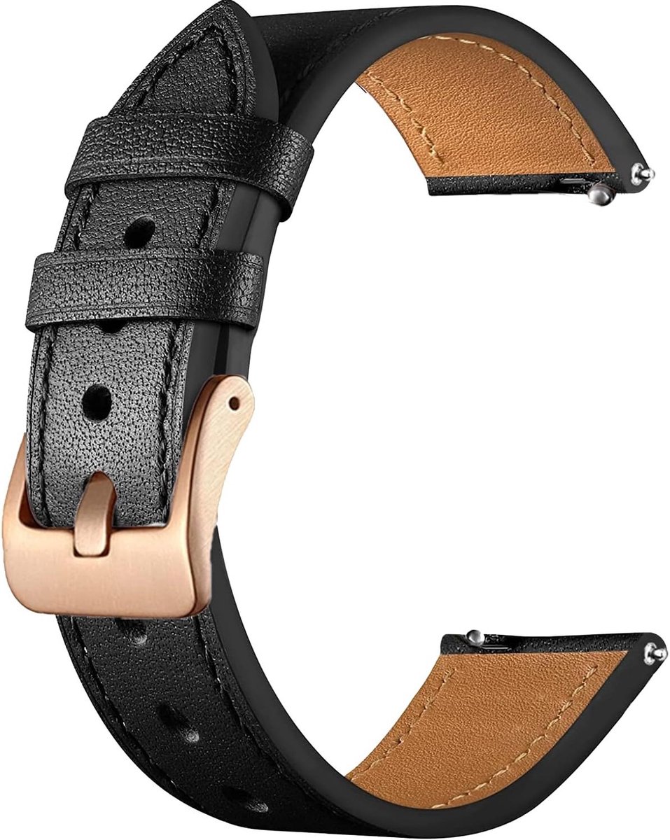 Leren horlogeband van 18mm tot 22mm, unisex, snel te verwisselen, geschikt voor Garmin, Galaxy en Amazfit horloges