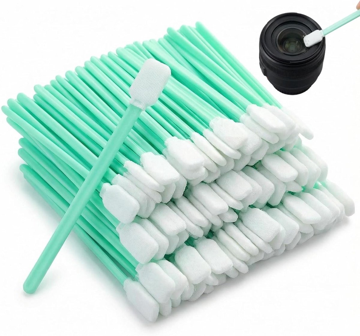 100 stuks zachte reinigingssticks voor optimale reiniging van computers, printers, camera's en optische lenzen