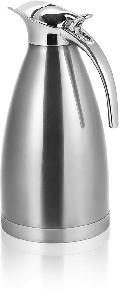 Roestvrij Stalen Drankdispenser, 2 Liter, Koffiekan met Handvat, Vaatwasmachinebestendig
