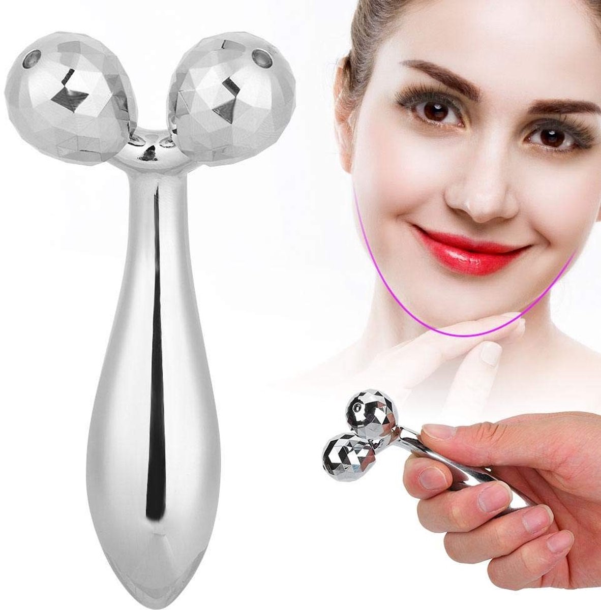 Draagbare 3D Face Roller voor Gezichtsmassage - Verstevigend en Anti-Aging