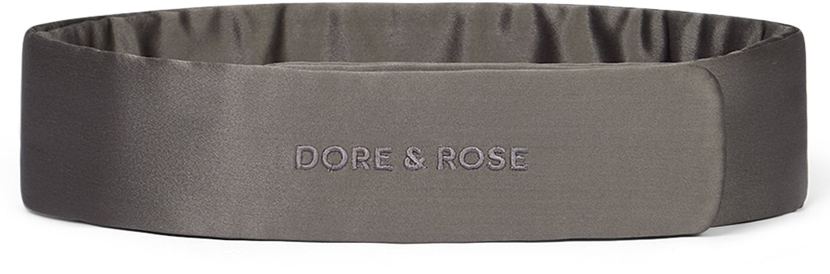Dore & Rose - Zijden Hoofdband - Haarband - Verstelbaar - Haarband Dames - Skincare - Huid - Beauty - Make up - Grijs - Nº 37 Roche Lunaire