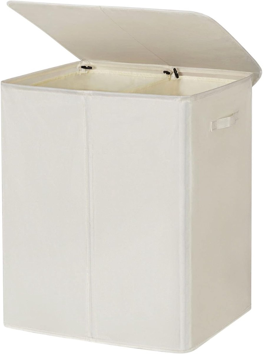 DnA® Wasmand 2 Vakken - Wasmand - Wassorteerder - Wit - 63cm x 37cm x 69cm