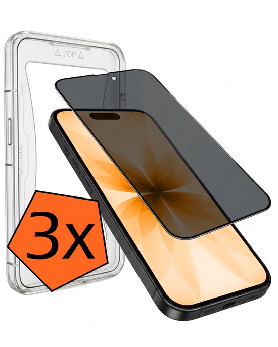 Protection d'écran - 3 Pièces - Compatible avec Apple iPhone 17 - Avec Kit d'Installation - Filtre de Confidentialité - Verre Flexible - Verre de Protection - Verre Trempé - Protecteur d'Écran