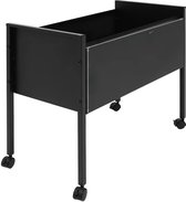 Archiefkast organizer – Voor kantoor en studeerkamer – Rolbare documentenwagen met vergrendelbare wielen en grote capaciteit – Zwart