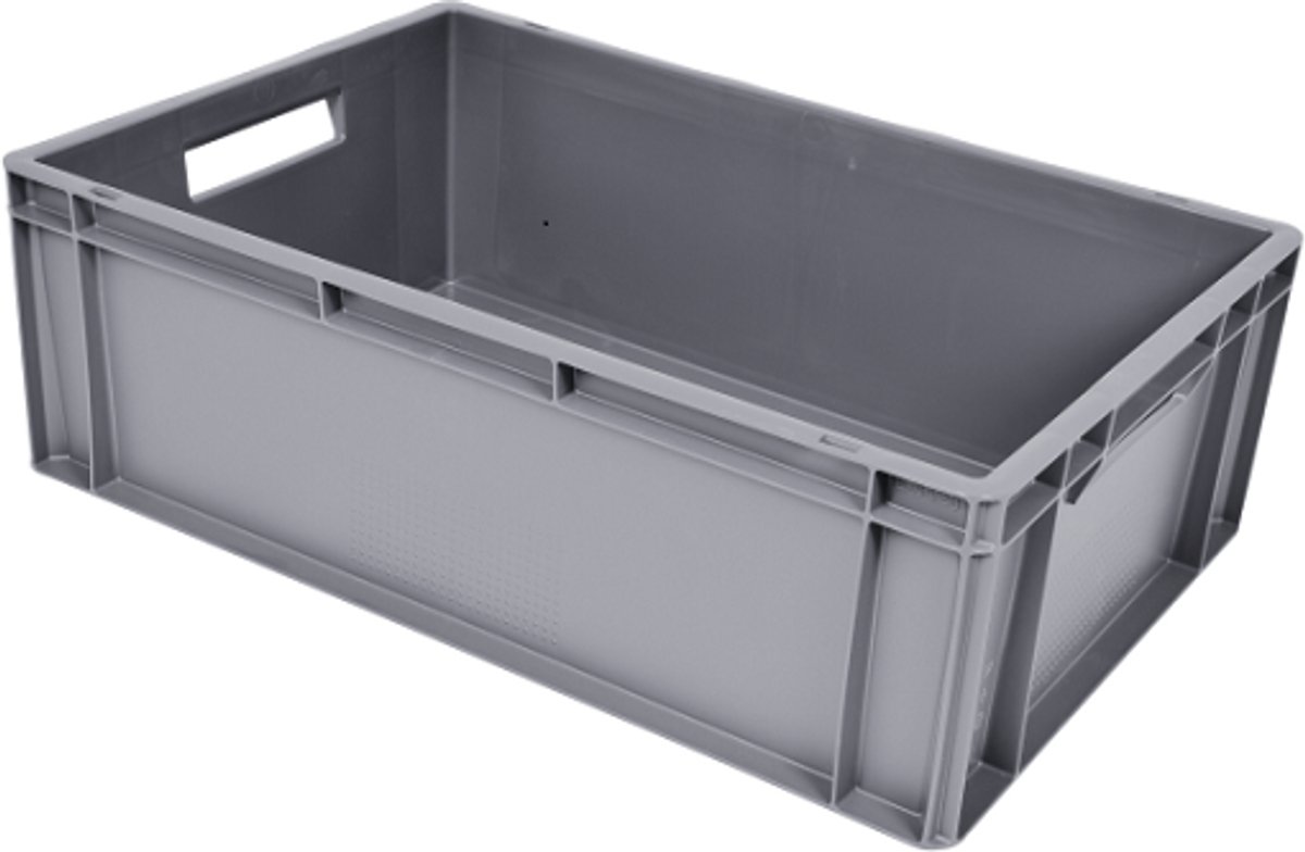 Stapelbak Euronorm 600x400x200 mm - 40 L - grijs - Grijs - 600 mm x 400 mm x 200 mm- - Polymethylmethacrylaat (PMMA) - -