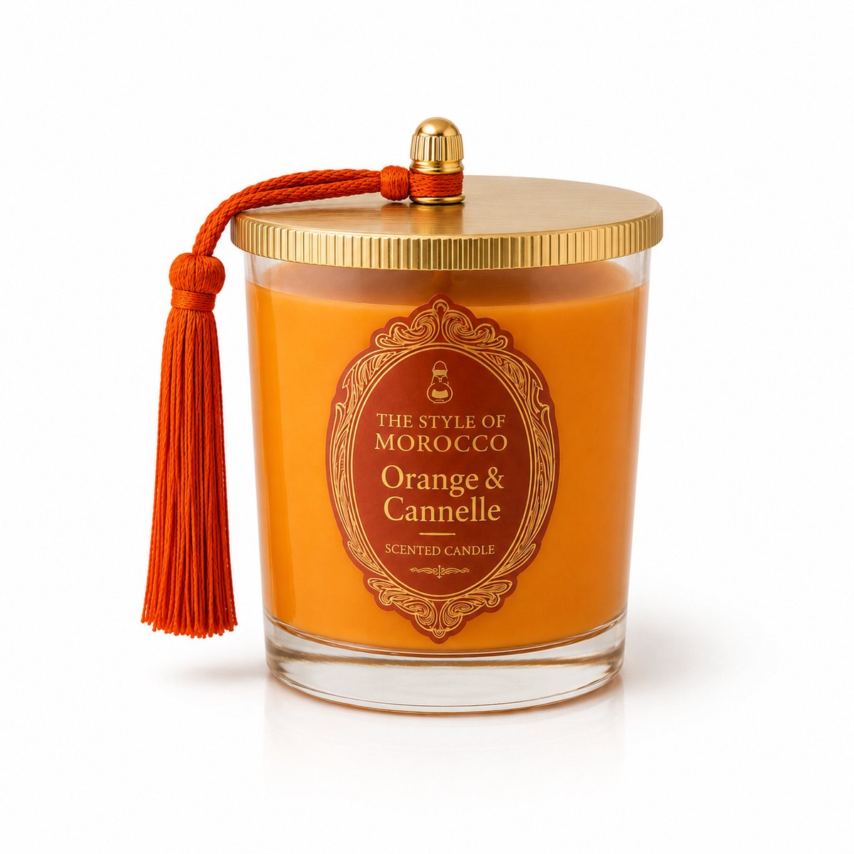 Orange & Kaneel Geurkaars 220g – Luxe Kaars in Glas – The Style Of Morocco