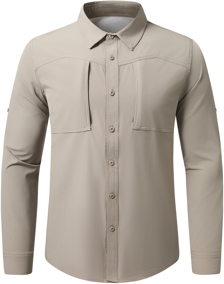 YOUTHUP Heren Longsleeve Overhemd - Reverskraag en Knopen op de Armen - M