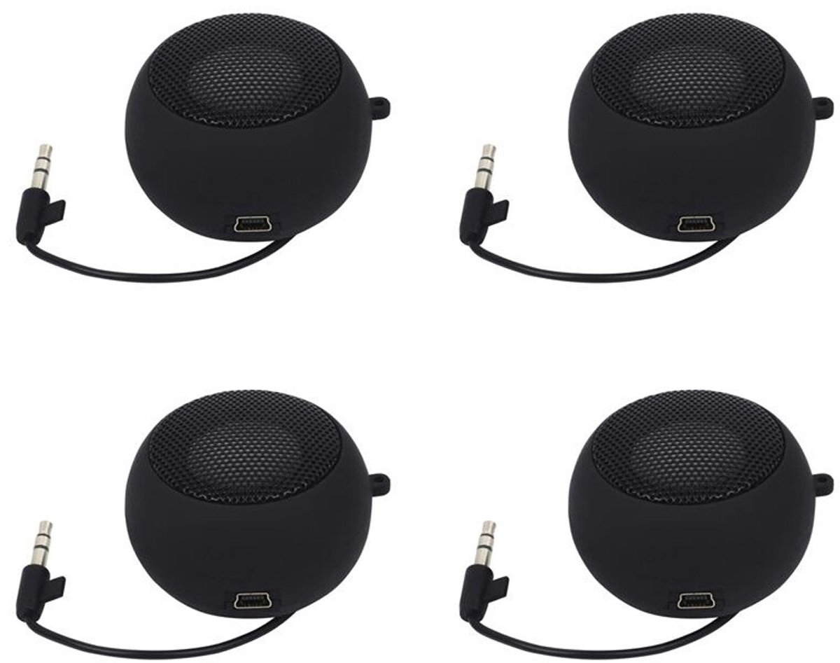 Draagbare, oplaadbare luidspreker Geschikt voor 4x vermogen, Geschikt voorzien van een aux-ingang en een 3,5 mm-aansluiting Geschikt voor een bedrade hoofdtelefoon.