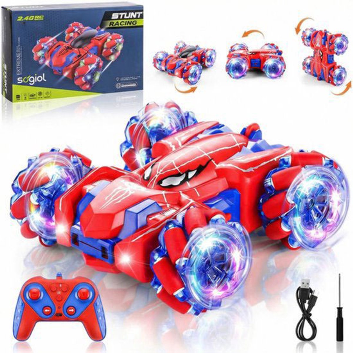Bestuurbare Auto - Spider RC Auto - RC Stunt Car - Hyper 4WD Twist - Oplaadbaar - Voor Binnen en Buiten
