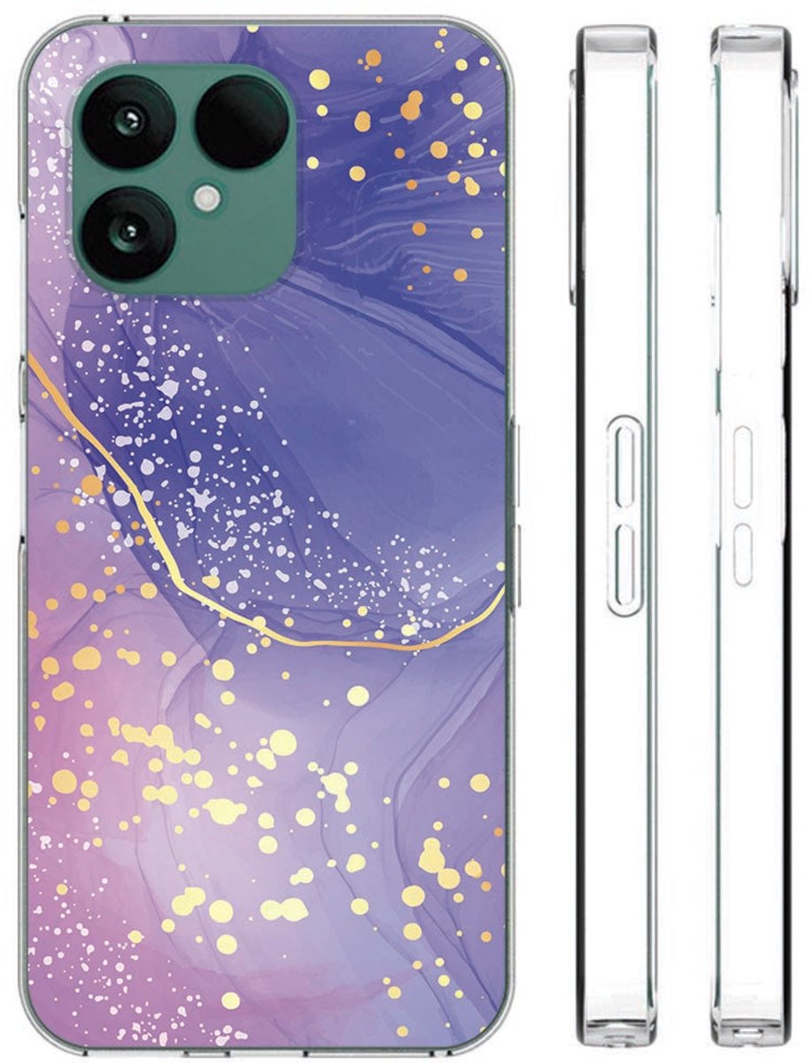 Fairphone 6 Hoesje Watercolor Paars – Softcase TPU Back Cover
