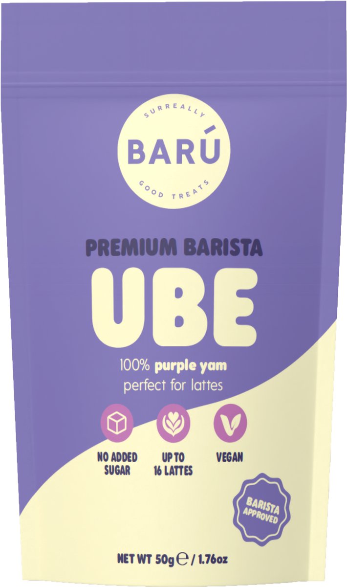 Barú Vegan Premium Barista Ube Latte Poeder (50g)