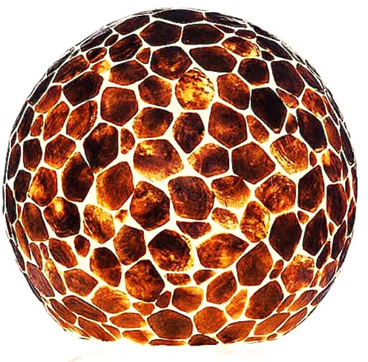 Design tafellamp Handgemaakt woonkamer slaapkamer lamp Turtle Staande bol gold capiz parelmoer 40 cm